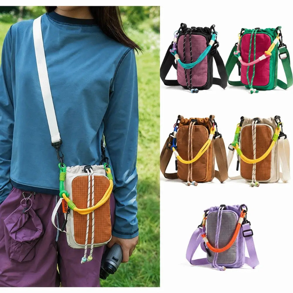 Fashion Simple Water Bottle Bag Colorful Large Capacity Phone Bag Waterproof Portable Crossbody Bag Outdoor Carrying