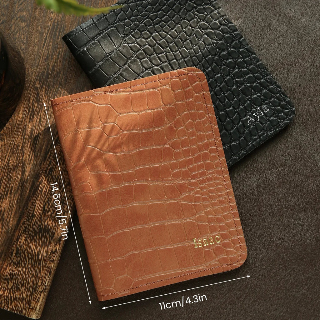1PC Personalized Name Passport Holder Customized Passport Cover Luxurious Chic Alligator Print Wallet Holder Travel Accessories