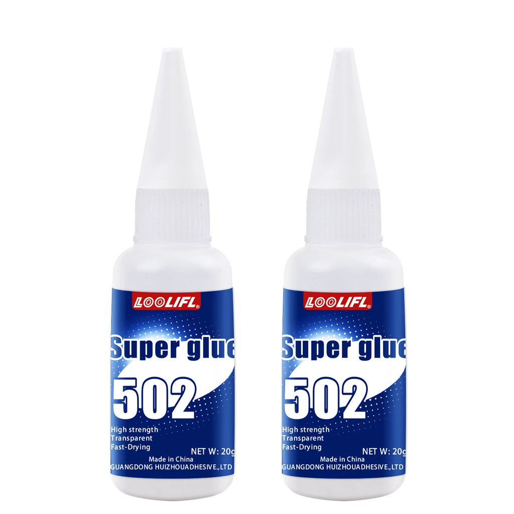 LOOLIFL20G 502 Super Glue Cyanoacrylate Instant Quick-Dry Adhesive Strong Bond for Metal Wood Plastic Rubber Glass Leather1-5PCS