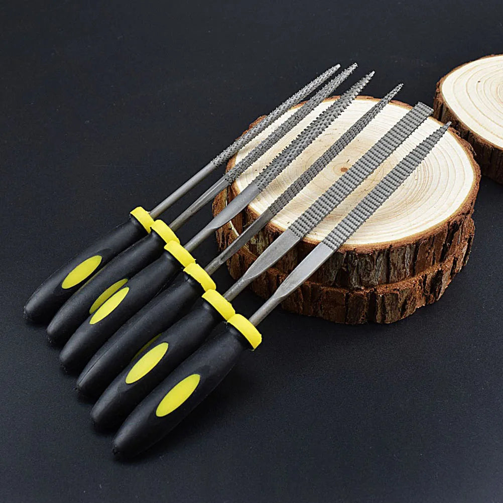 Wood Rasp Set 6pcs Carpenter 5x140mm File Carving Tools Double Riffler Tool