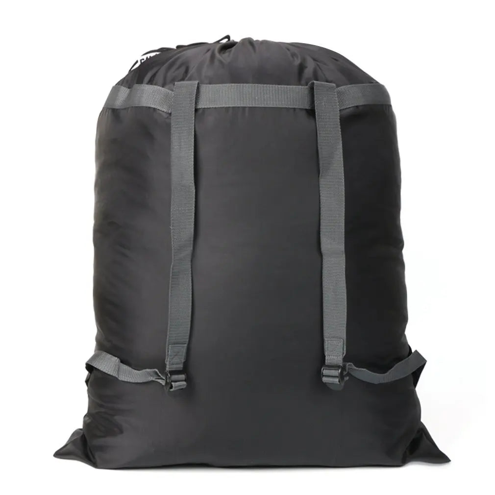 Black Oversized Polyester Waterproof Heavy-Duty Backpack Laundry Bag Camping Travel Clothing Storage Bag Men Women Duffle Bag