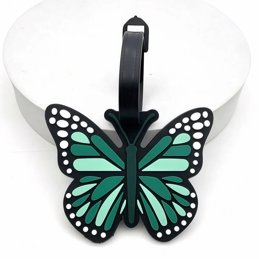 Butterfly-shaped luggage tag with strap, durable luggage, suitable for travel, easy to find your travel luggage.xtz