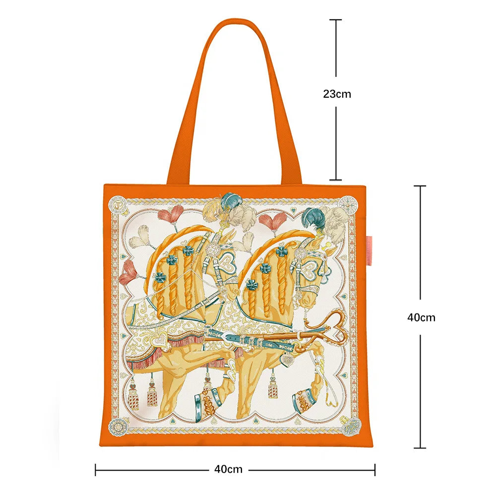 Fashion Love Sweet Saddle Women's Canvas Bag Carry Cloth Bag Large Capacity Student Carry Book Bag Shoulder Bag