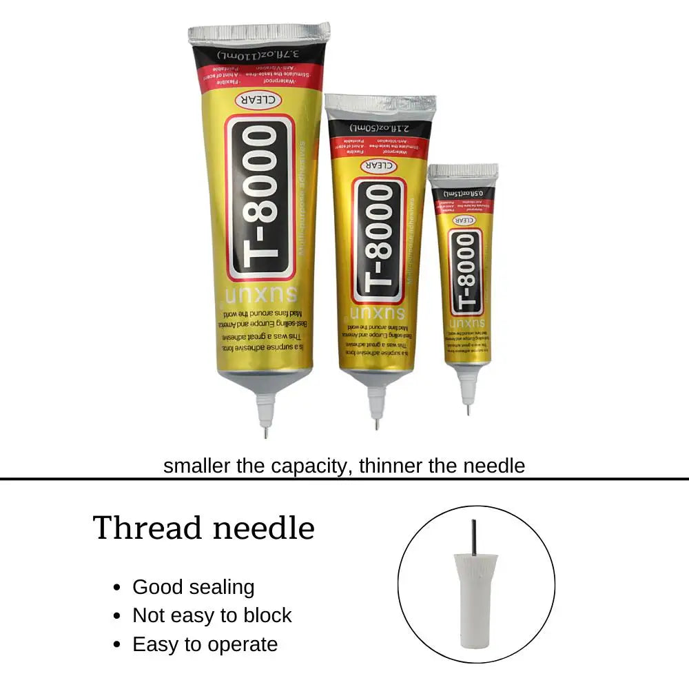 1pcs 15/50/110ML T-8000 Universal DIY Glue SUXUN T8000 Glue Clear Contact Phone Ziai Repair Glass Plastic Adhesive