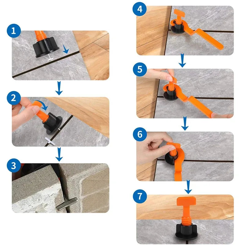 25pcs（300+25+1pcs） Tile Leveling System Tile Leveling Wedges Leveler Alignment Spacers Locator Floor Wall Clamp