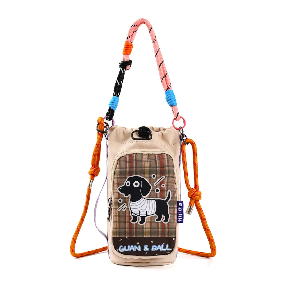 2026 New Illustrator-Designed Dopamine Lightweight Water Bottle Bag Crossbody Bag Outdoor Phone Casual Bag