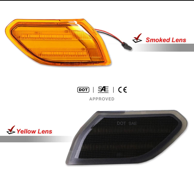 For Jeep Wrangler JL 2018-2021 Gladiator JT 2020-2021 Front Side Marker Light Assembly Amber Turn Signal Blinker Indicator Lamps