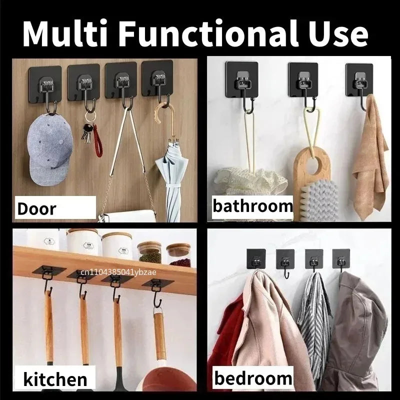 Self Adhesive Hooks Rotating Waterproof Strong Sticker Holder Wall Door Storage Hanging Hook Kitchen Bathroom Organizer