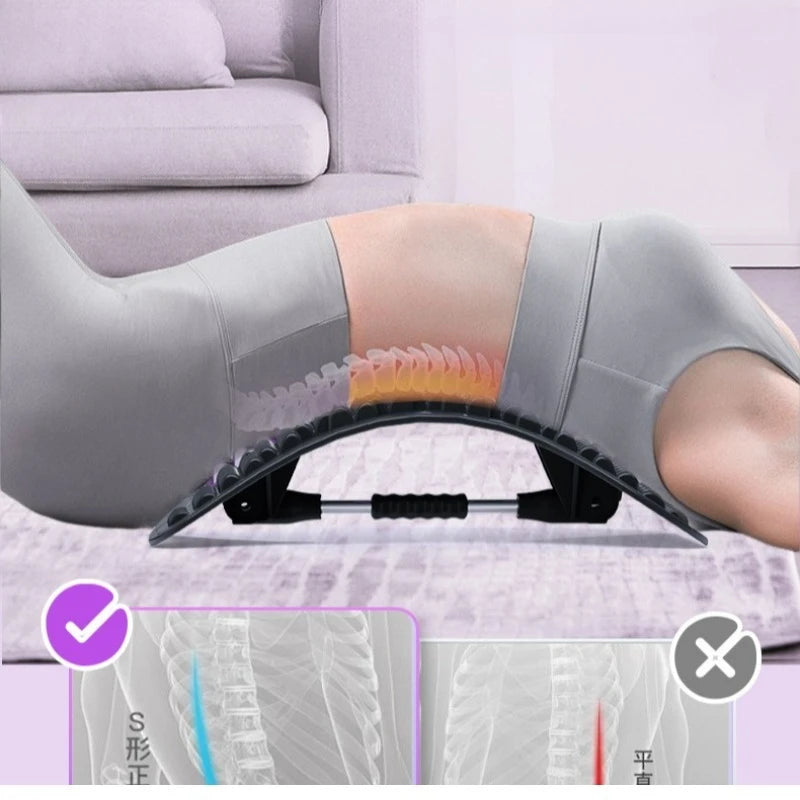 12Magnets Lumbar Vertebrae Relaxer Humpback Correction Shaping Back Stretcher Back Pain Relief Stretching Massager for Women&Men