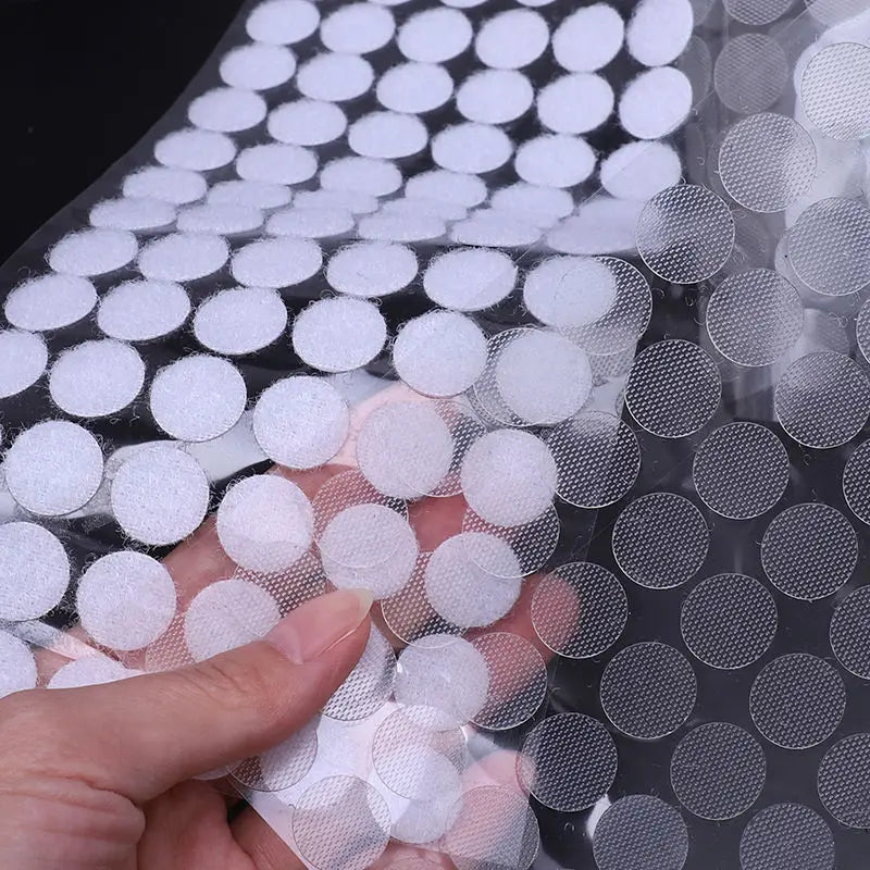 1000pair 10/15/20mm Transparent Self Adhesive Fastener Tape Dots Strong Glue Magic Sticker Disc  Round Coins Hook and Loop Tape