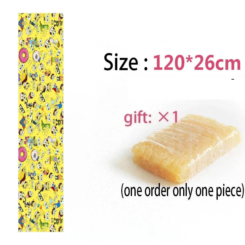 120cm Dancing Longboard Griptapes Long Board Grip Tape Skateboard Griptapes Anti-Slid Sandpaper Colorful Graphic Deck Protective
