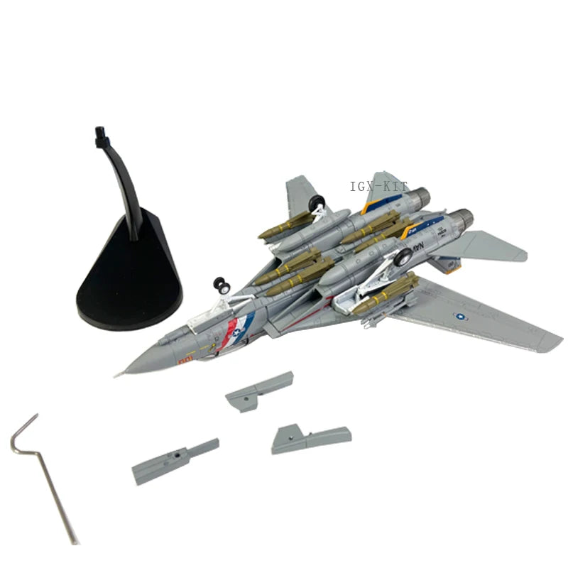 1/100 Scale US F-14D Tomcat Fighter Jet F14 Bounty Hunter Aircraft Diecast Finished Military Plane Model Collection Ornament