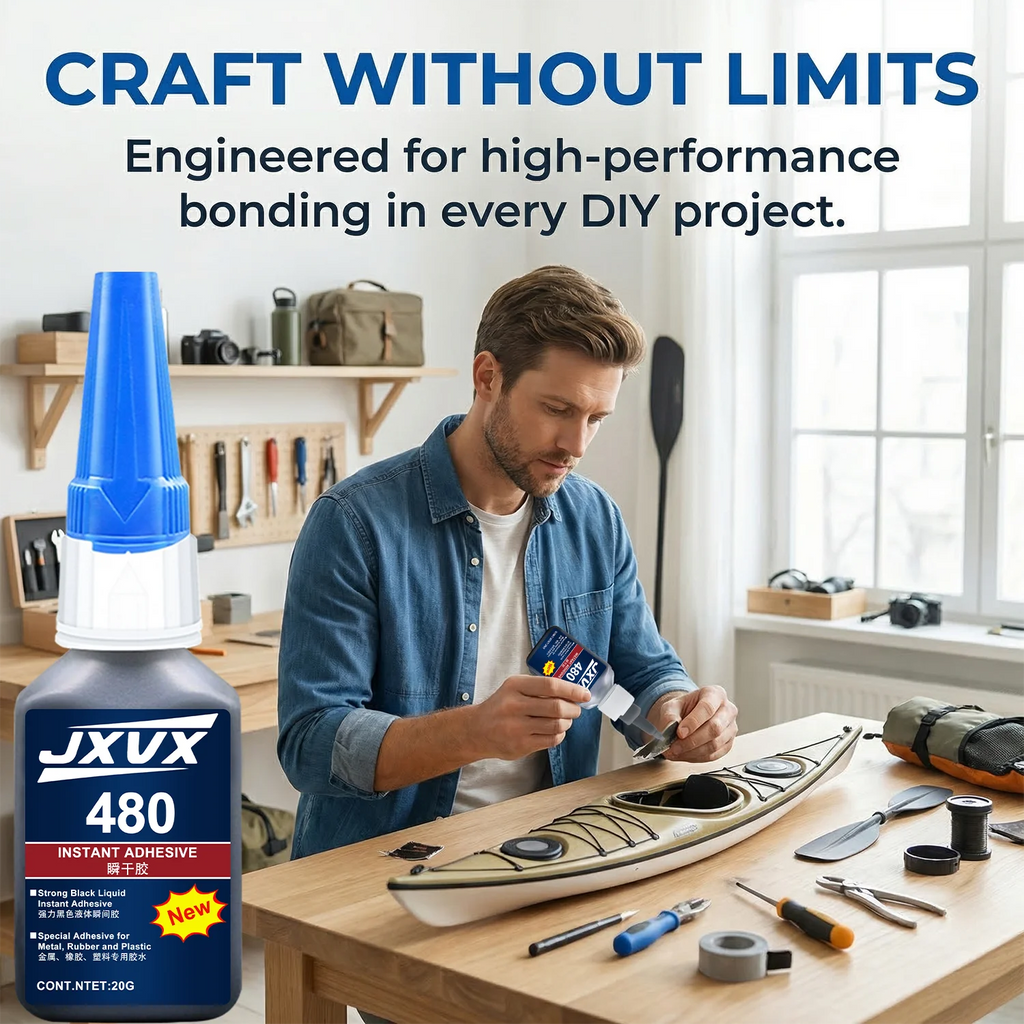 100% Original 480 Black Super Glue Instant Quick-drying Black Cyanoacrylate Adhesive Leather Rubber Tyre, plastic Strong Bond Liquid Glue Tool,with distribution 0.7oz (6pcs).