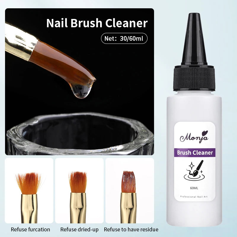 Nail Brush Cleanser Liquid Remover Acrylic UV Gel Polish Quick Degreaser Professional Manicure Care Cleaning Tool 30/60ml