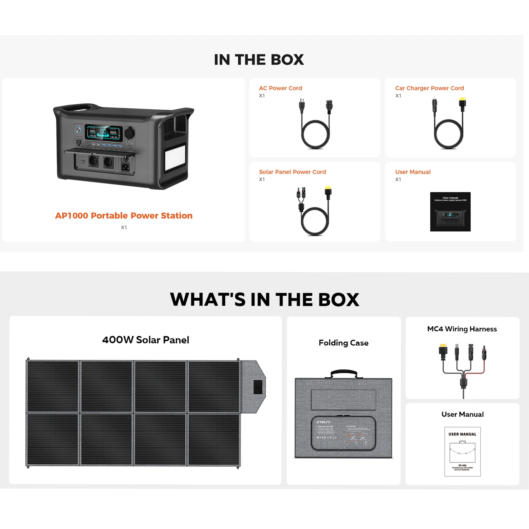 CTOLITY 345Wh/1024Wh/2048Wh Generator Portable Mobile Power Station 400W Solar Panel For Outdoor Camping Energy Storage