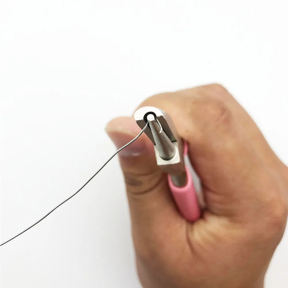 4.5 Inch Pink Round Concave Pliers Wire Looping Pliers Mini Precision Pliers Wire Bending Tools for DIY Jewelry Making Hobby Pro