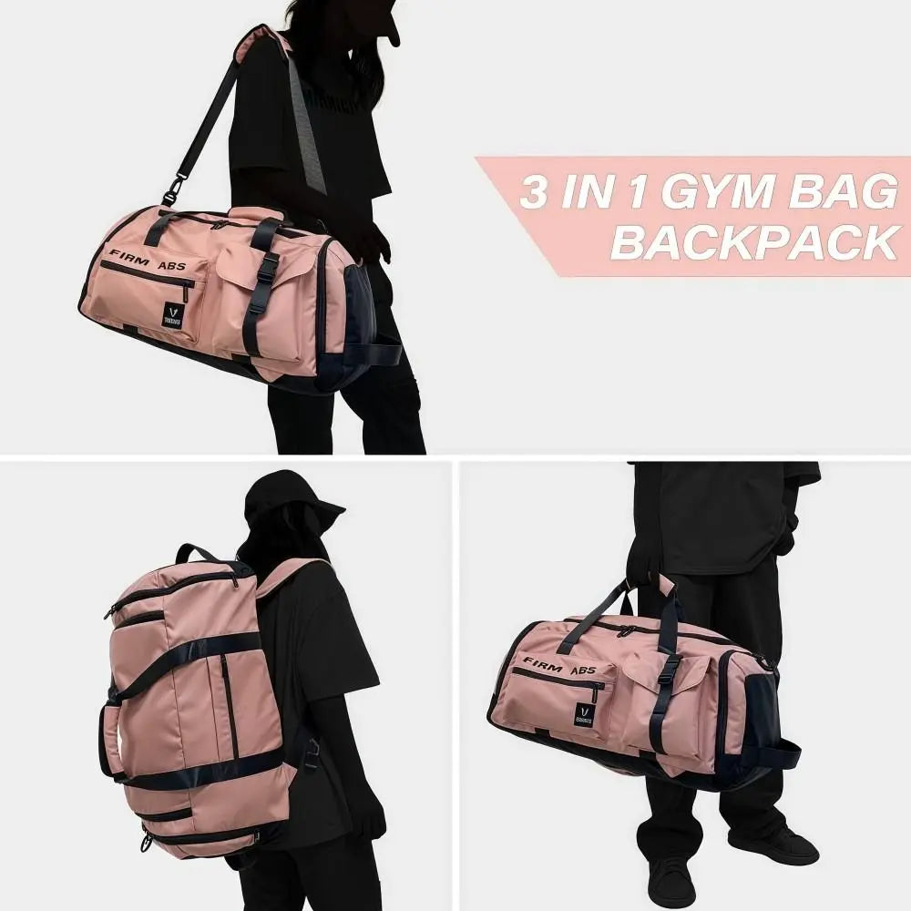 67L Travel Backpack Large Capacity with Shoes Compartment Camping Duffel Bags Dry Wet Separation 3 in1 Fitness Handbag Unisex