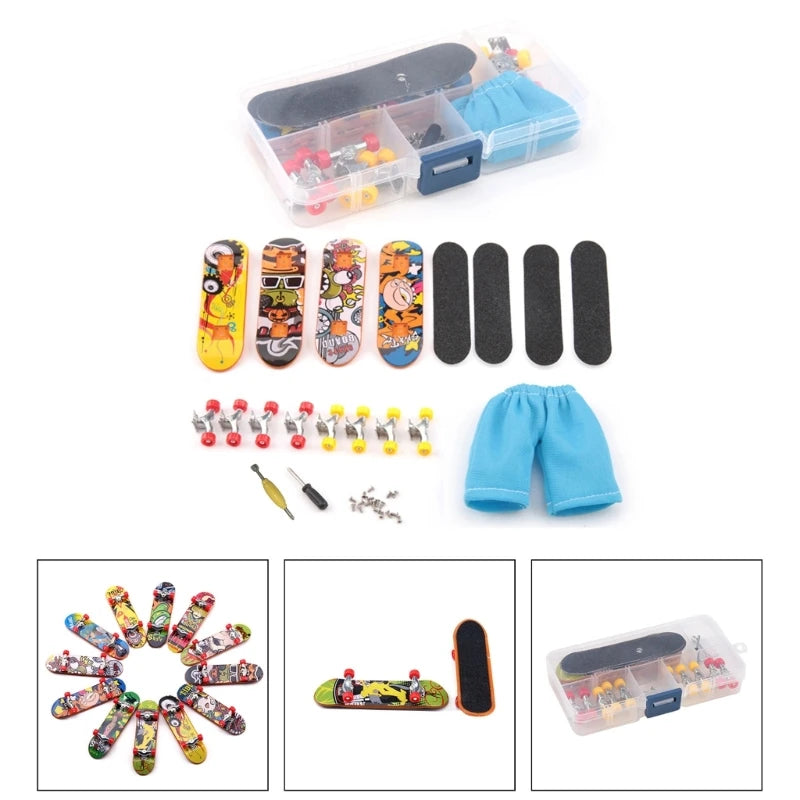 Finger Skateboard DIY Kits Mini Fingerboard Toy Professional Finger Skate Boarding Deck for Kids Adult Finger Sports Toy