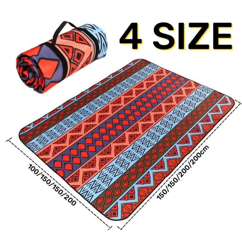 Outdoor Picnic Blanket Waterproof Extra Large Camping Mat Thickness 4mm 3-Layers Beach Blanket Rolling Up Packaging Park Blanket