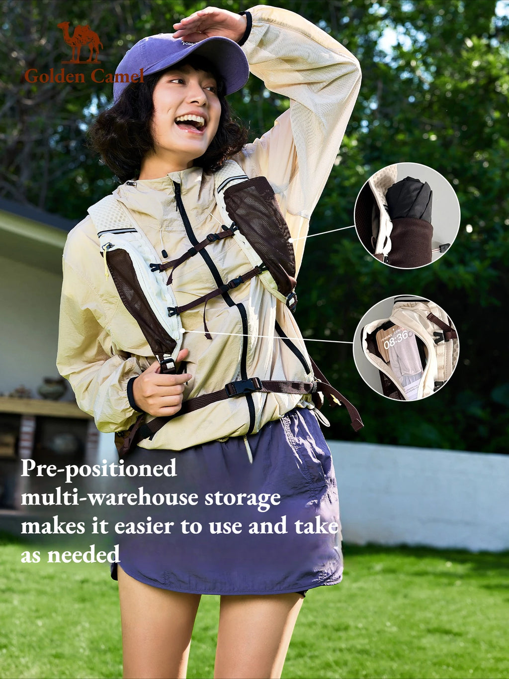 Golden Camel Ultra-lightweight Camping Backpack 20L Portable Foldable Backpack Outdoor Climbing Cycling Travel Hiking Knapsack