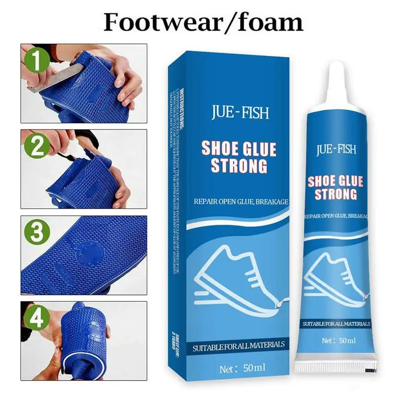2pcs 50mL Strong Shoe Glue Adhesive Worn Shoes Repairing Glue Sneakers Boot Sole Bond Adhesive Shoemaker Fix Mending Liquid Tool