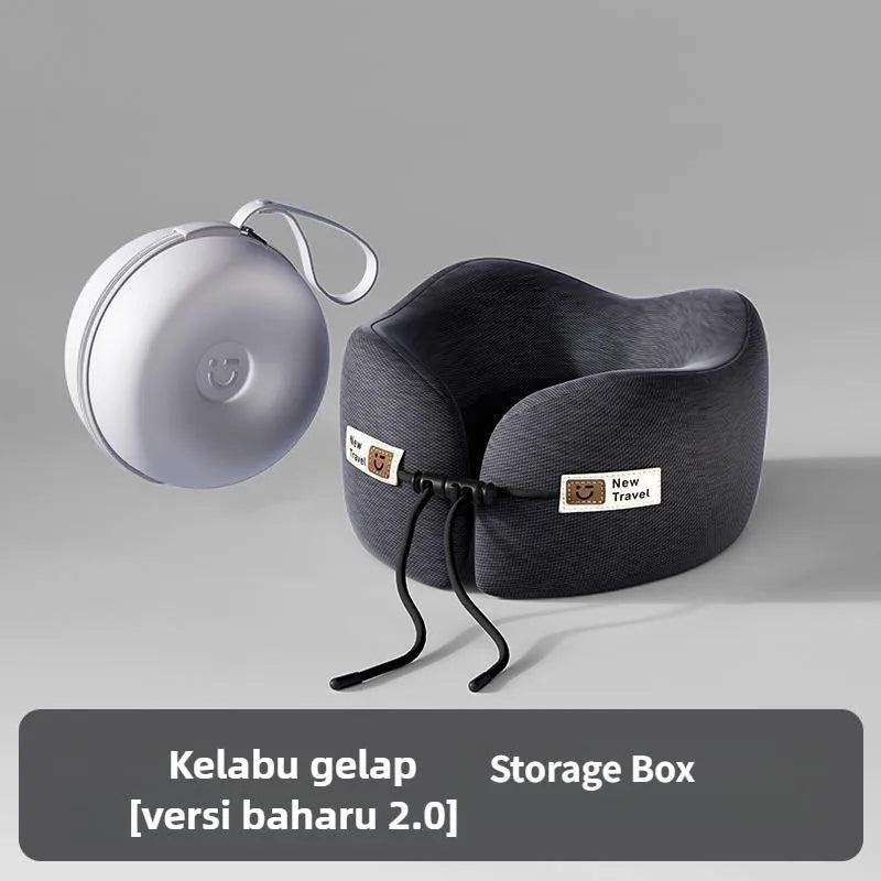 Memory Foam U-Shaped Travel Pillow, Ergonomic Neck Support Cushion, Portable Soft Airplane Sleep Pillow for Car Office Travel