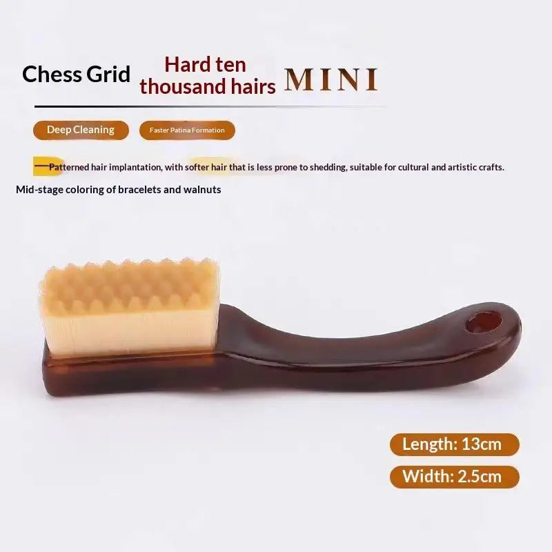 【A】New Portable Checkerboard 10000 Bristle Antique Polishing Brush For Diamond Walnut Olive Pit Deep Cleaning Brightening