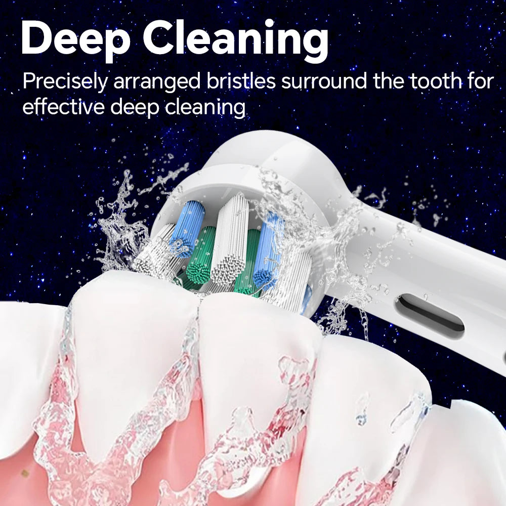 Toothbrush Travel Case Protective Box and 4 Pcs Replacement Brush Heads Set Compatible with Oral B iO Series Electric Toothbrush