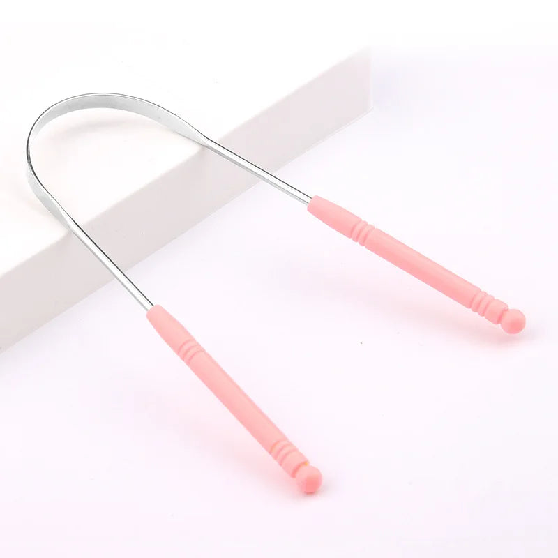Hot 1PC Stainless Steel Tongue Scraper Cleaner Fresh Breath Cleaning Coated Tongue Toothbrush Oral Hygiene Care Tools