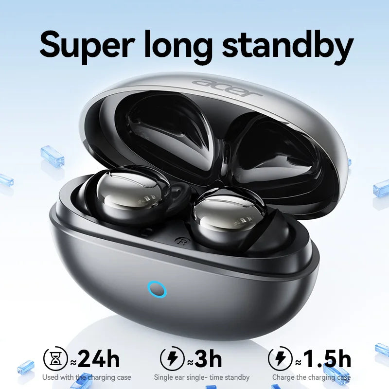 Acer Ohr799 Wireless Bluetooth Sleep Headphones with In-Ear Design, Noise Reduction for Calls, Comfortable to Wear, No Pressure on the Ears When Sleeping on the Side, Stereo Sound Effect, Mini, Compact and Portable