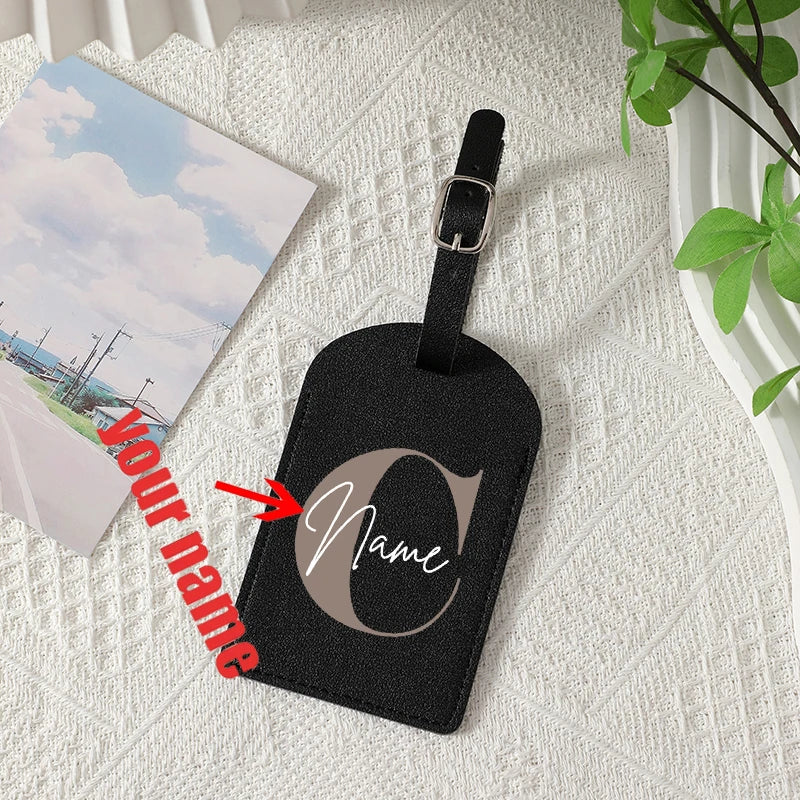 A-Z Initial Personalized Name Luggage Tag 26 Letters Custom Name Luggage Boarding Tags Travel Id Identification Luggage Tag Gift