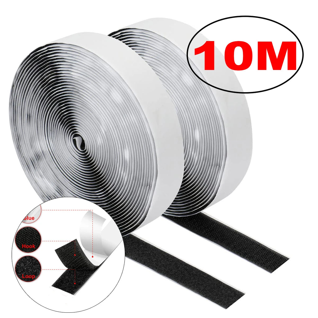 1-25M Velcros Self Adhesive Hook and Loop Fastener Tape House Diy Magic Tap Auto Double Sided Roll Strong Glue Home Strap Strips