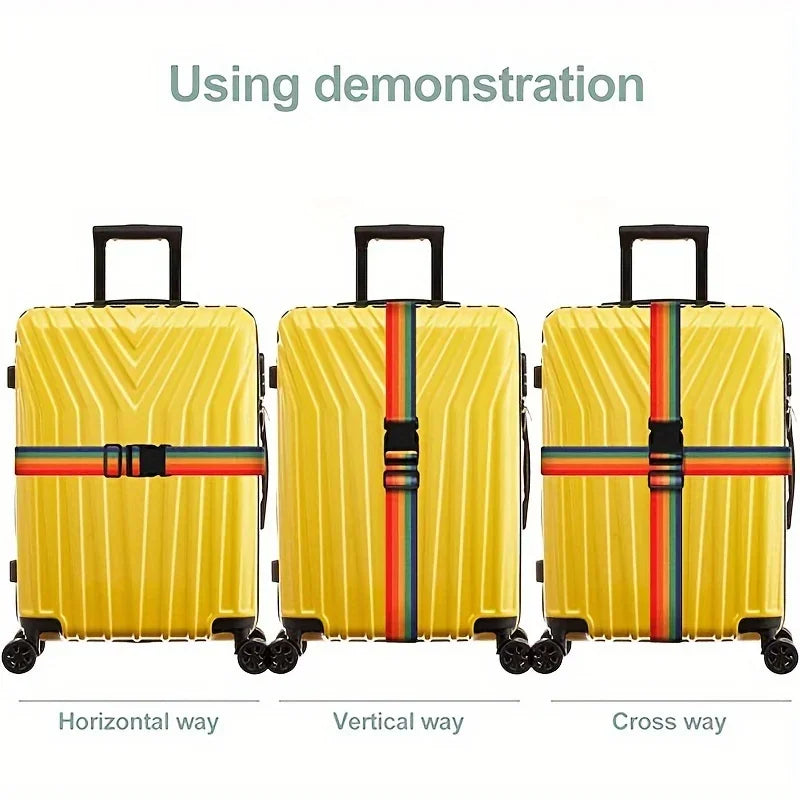 1 Pack Adjustable Luggage Strap, Suitcase Belt, Bright Color Travel Packing Strap With Quick Release Buckle
