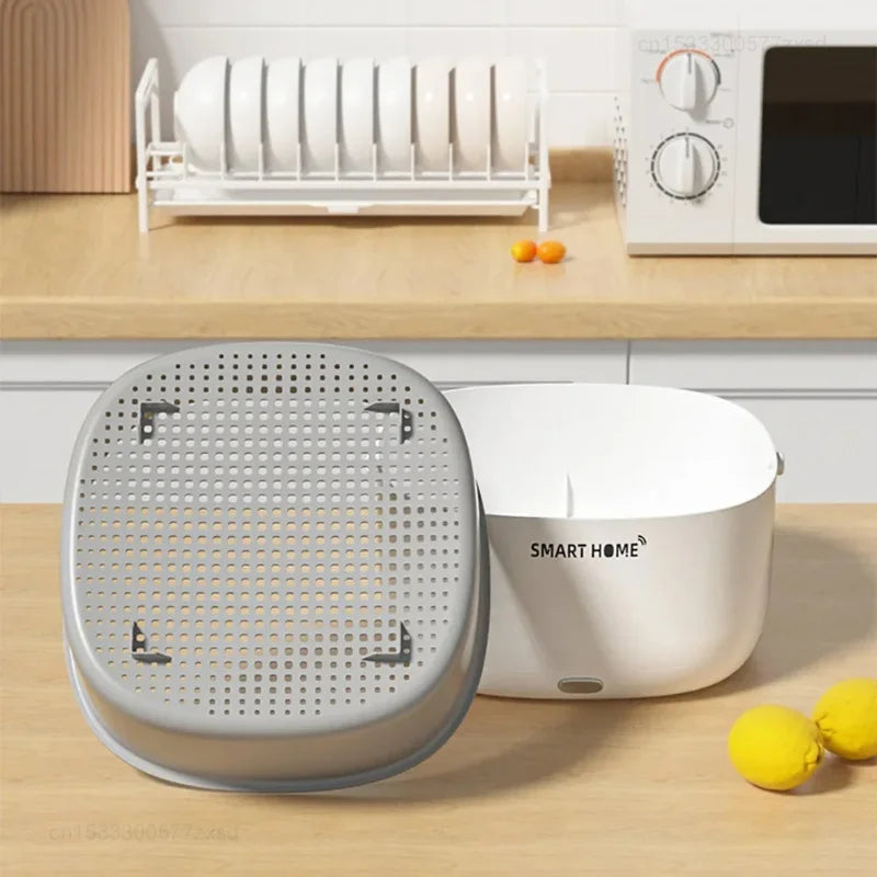 Ultrasonic Vegetable Washing Machine Food Remove Pesticide Residues Washer Fruit Dirt Cleaning Purifier Basket Kitchen Supplies