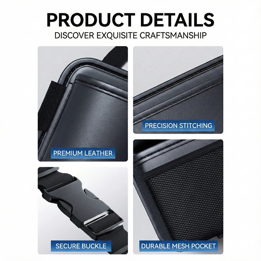 PU Leather Car Organizer, Large Capacity Multi-Pocket Backseat Storage Bag, Space Saving Interior Accessories Universal Fit