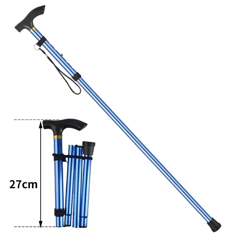 Unisex Hiking Camping Trekking Mountaineering Poles Walking Stick Telescopic Baton Trekking Poles Folding Cane for The Elderly