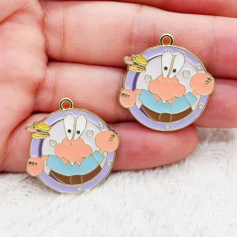 10pcs cartoon anime alloy oil drop pendant, DIY accessory keychain bag pendant