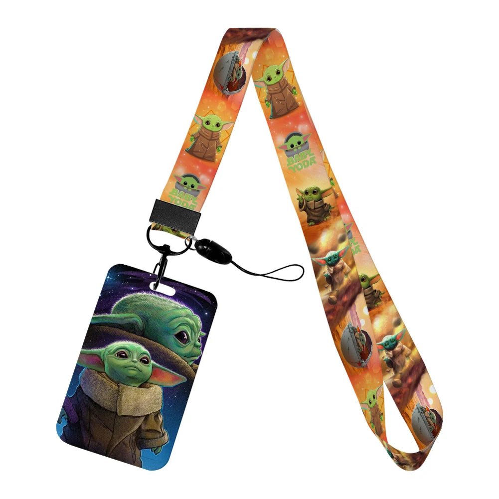 Cartoon Yoda Disney Card Holder Lanyards Minnie Card Holders Neck Strap for Keychain Kids Door Badge Holder Boy Girl Card Case