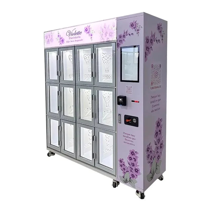 Smart Flower Vending Machine Customized 24 Hours Self Service Equipment For Floral Bouquet Commercial Sale