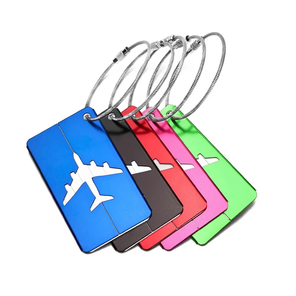 1/10pcs Premium Aluminum Travel ID Tag Durable Luggage Identification Business Card Holder Stylish Portable Luggage Tag Bag