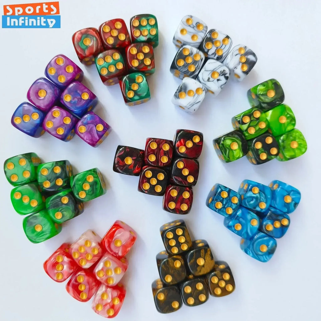 10pcs of 16MM Dual Color COC Dice Acrylic Digital Dice Dnd TRPG Cthulhu Running Team Board Game Dices Entertainment Dnd Dice Set
