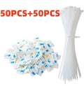 Self-locking Plastic Nylon Tie + Nylon Square Plastic 3M Self Adhesive Wire Zip Fixed Seat Holder Cable Tie Mount Base