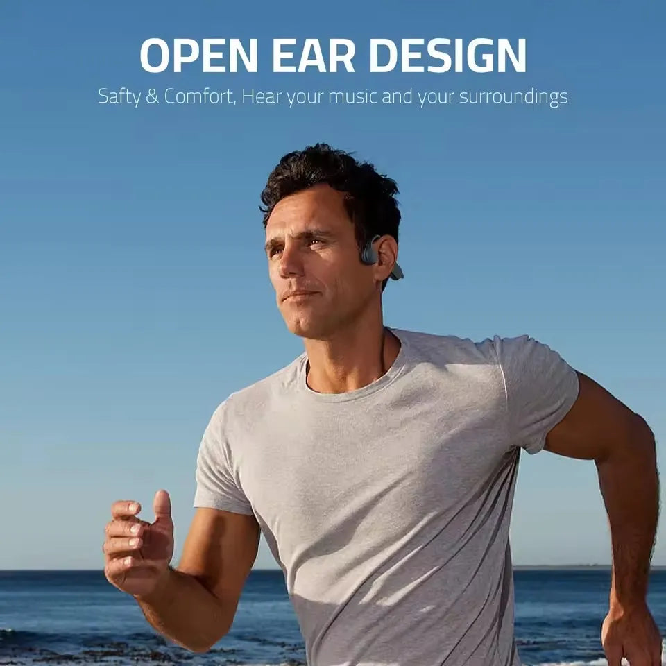 LonMao B33 Bone Conduction Earphones Bluetooth 5.4 Wireless Headphones Sports Headset HD Clear Mic for Workout Running Driving