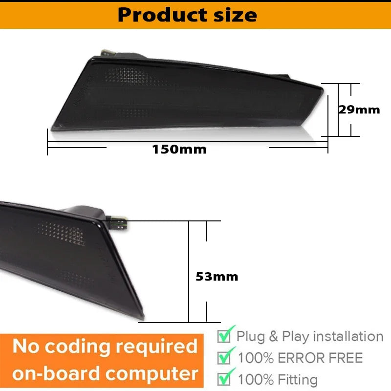 For Jeep Liberty 2008 2009 2010 2011 2012 Car Front Bumper Side Marker Turn Signal Lights Parking Lights Amber/White LED 12V