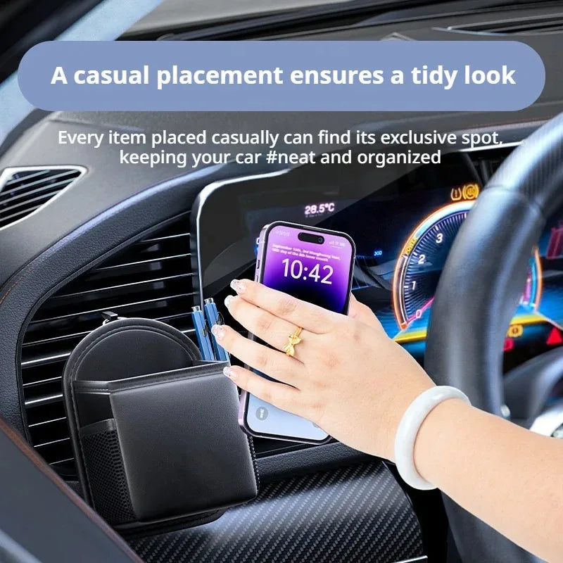 Car Storage Box Car Air Vent Storage Bag Storage Bag Mobile Phone Hanging Bag Car Interior Storage Box Car Interior Accessories