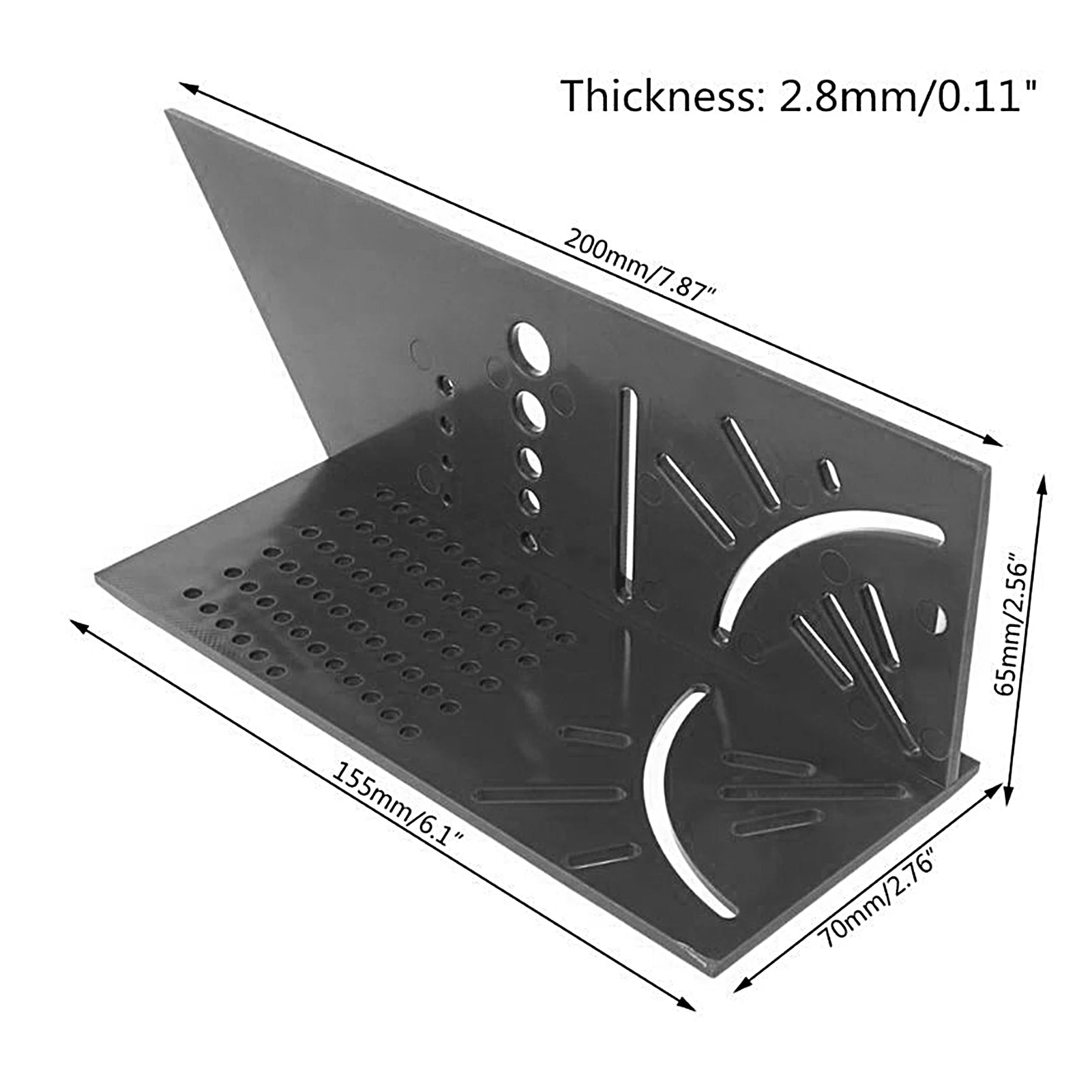 Premium Aluminum Alloy Woodworking Square Ruler - 3D Mitre Angle Measuring Template Tool - 45/90 Degree Carpenter's Layout Gauge