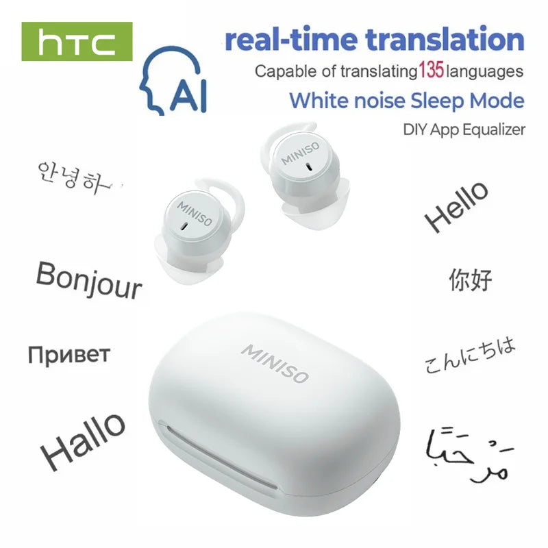 MINISO MS217 TWS Mini Sleep Earbuds Bluetooth 6.0 AI Translator 134 Languages ENC Noise Cancelling Ultra-Light In-Ear Headphones