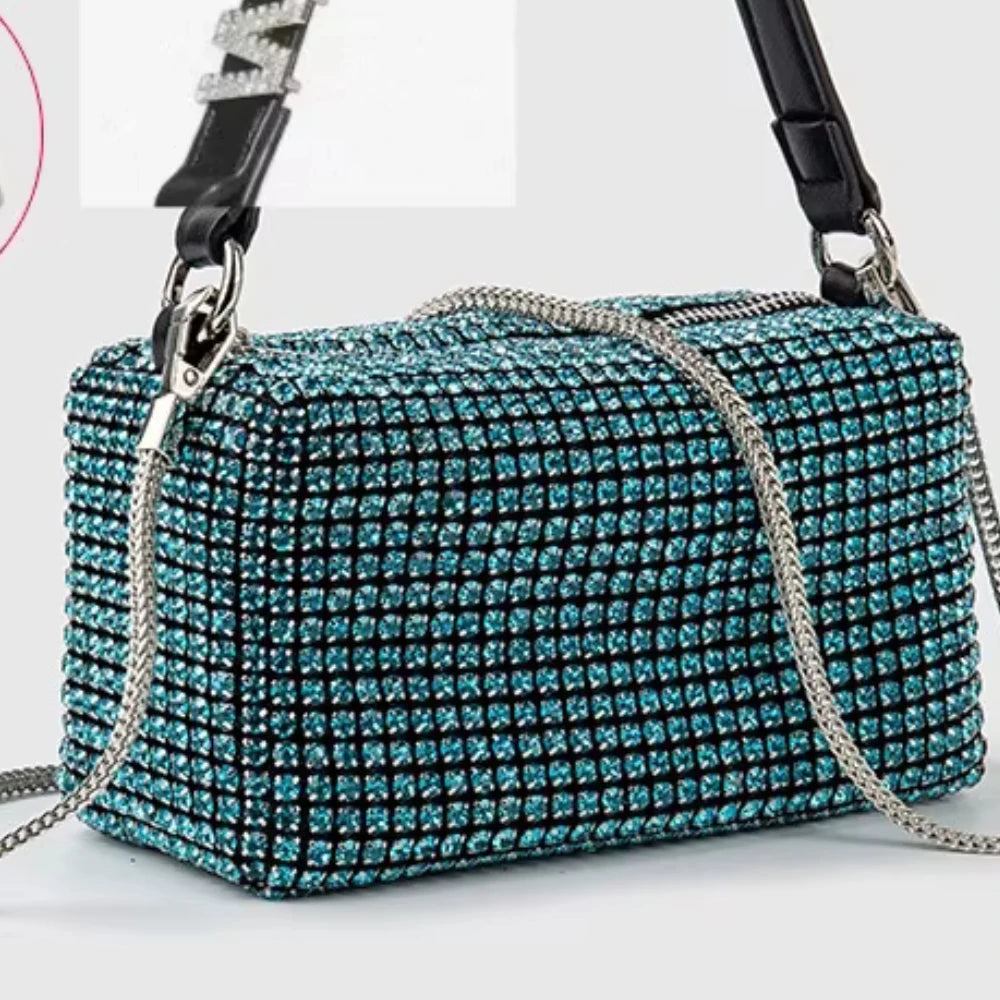 2026 Luxury Rhinestone Pearl Evening Bag for Women | Sparkly Stage Performance Purse | Elegant Dinner Party Clutch Crossbody Bag