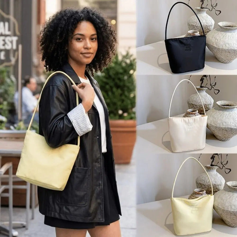 Fashion Oxford Shoulder Bag Embroidered Letters Large Capacity Underarm Handbag Waterproof Commuting Casual Purse Women