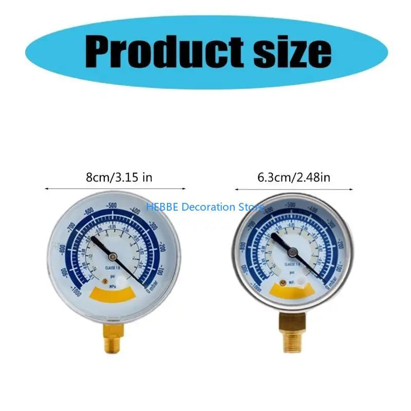 B0KC Vacuum Gauge Pressure Gauge Accurate Air Gauge 0-14psi 1/8inch